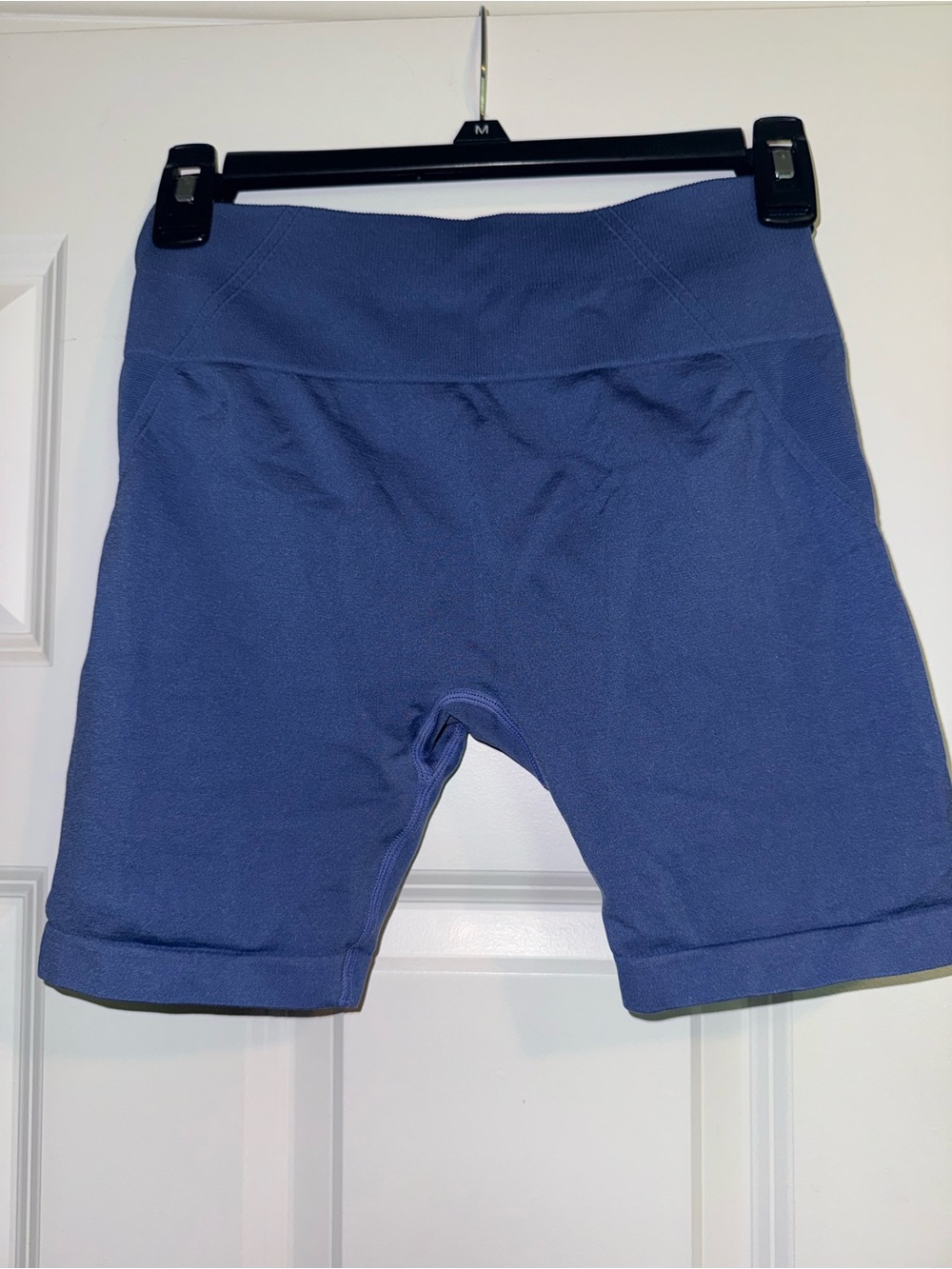 High-Waist Seamless Bike Shorts in Indigo Blue